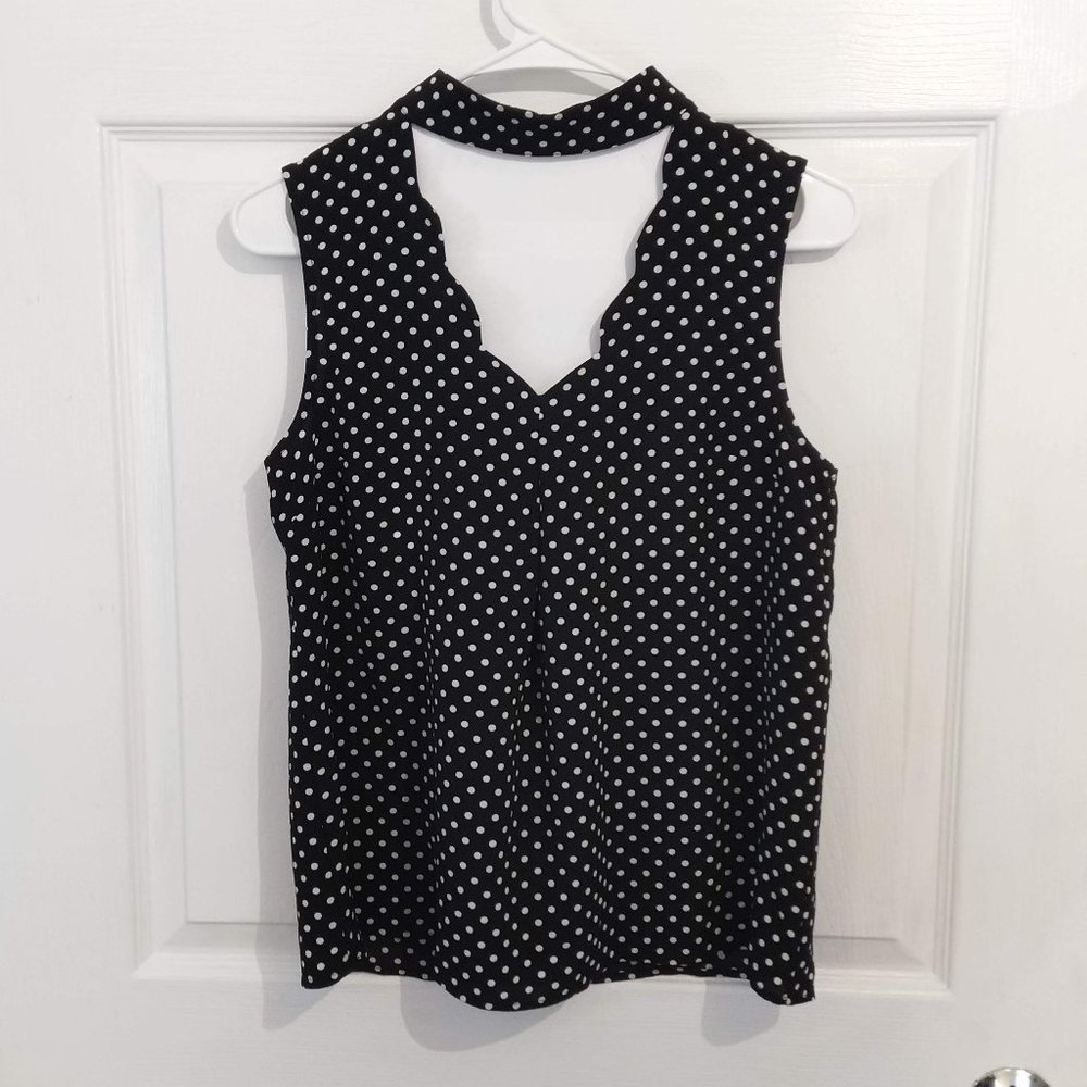 Monteau Black Polka Dot Blouse